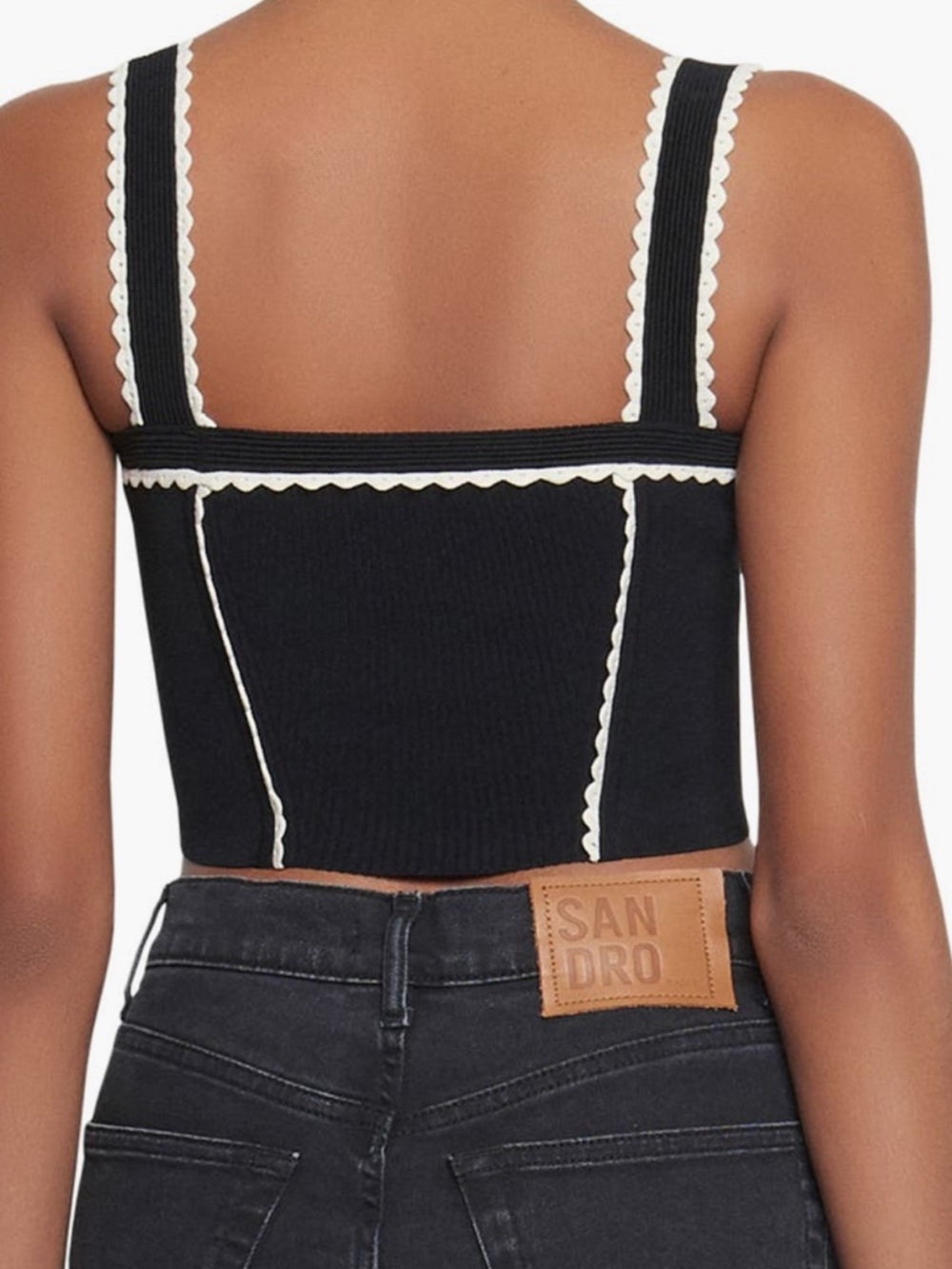 SANDRO PARIS Leanna Crop Knit Cardigan & Crop Tank Set - Picture 5 of 13